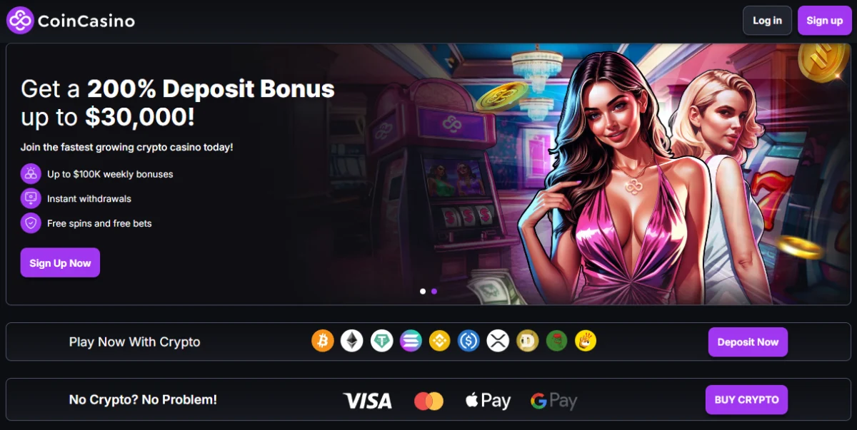 CoinCasino – Anonimowe płatności, kryptowaluty i szybka rejestracja
